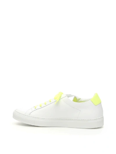Shop Common Projects Retro Low Fluo Sneakers In White Yellow (white)