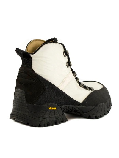 Shop Roa Black And White Leather Boots In Ghiaccio+nero