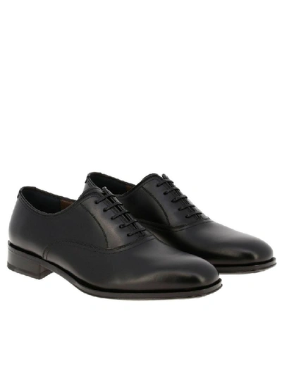 Shop Ferragamo Brogues In Classic Smooth Leather With Rubber And Leather Sole In Black