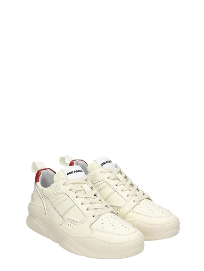 Shop Ami Alexandre Mattiussi Sneakers In Beige Leather