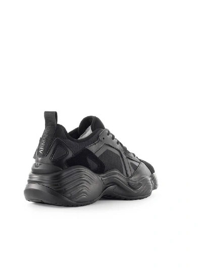 Shop Emporio Armani Angel2 Black Chunky Sneaker In Nero (black)
