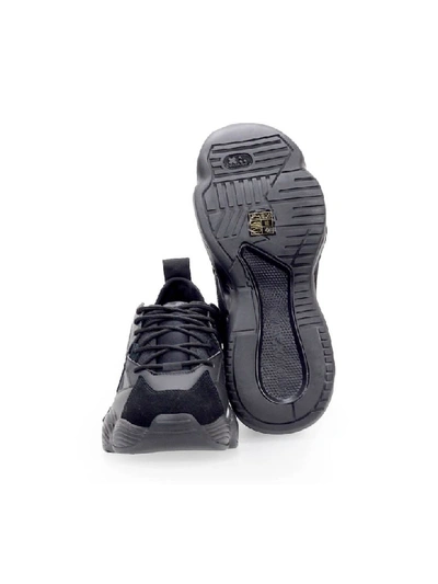Shop Emporio Armani Angel2 Black Chunky Sneaker In Nero (black)