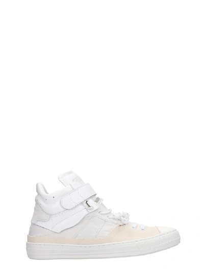 Shop Maison Margiela Evolution Sneakers In White Leather And Fabric