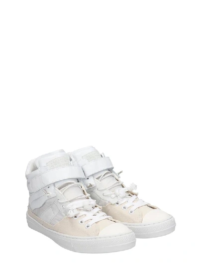 Shop Maison Margiela Evolution Sneakers In White Leather And Fabric