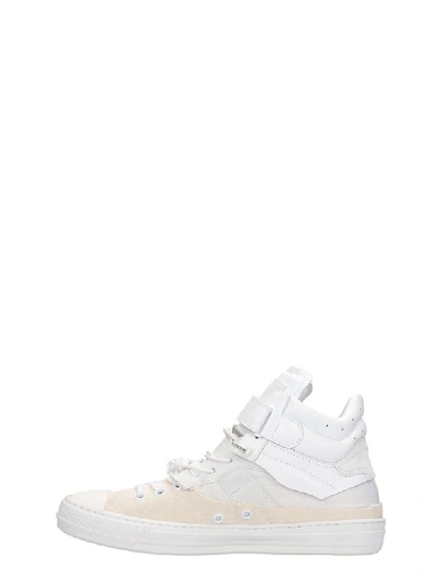 Shop Maison Margiela Evolution Sneakers In White Leather And Fabric