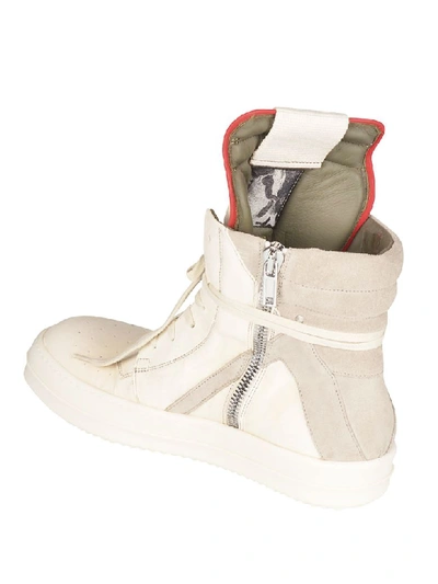 Shop Rick Owens Geobasket Sneakers In Milk/pearl