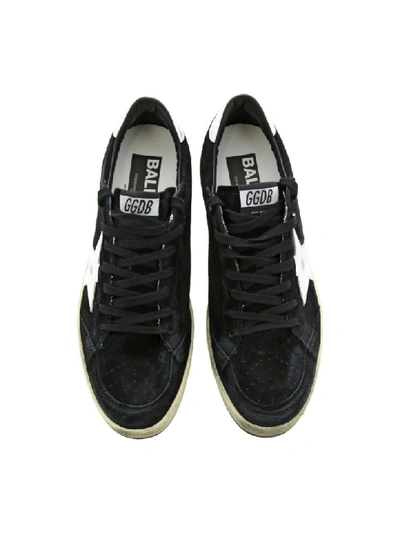 Shop Golden Goose Sneakers In Suede With Leather Star And Laminated Heel In Black