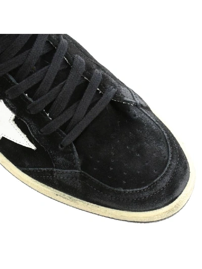 Shop Golden Goose Sneakers In Suede With Leather Star And Laminated Heel In Black