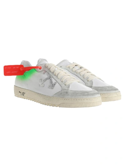 Shop Off-white Off White 2.0 Low-top Sneakers In White + Green Fluo