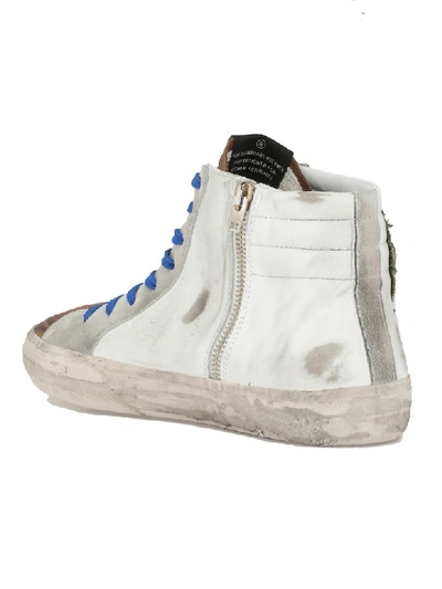 Shop Golden Goose Slide Sneaker In White Leather-canvas Slide