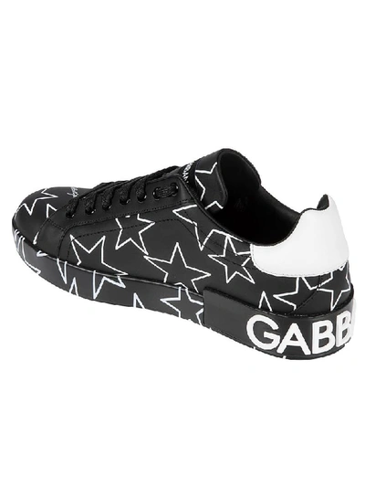 Shop Dolce & Gabbana Star Printed Sneakers In Black/white