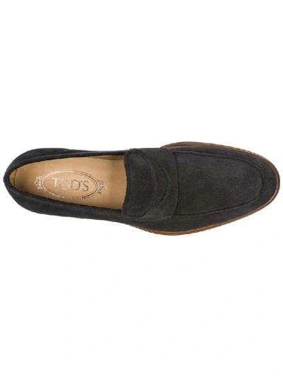 Shop Tod's City Moccasins In Blu Denim