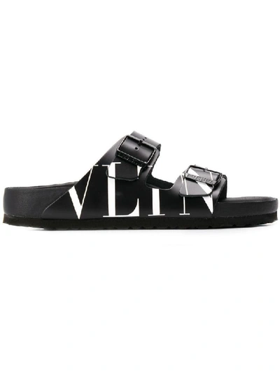 Shop Valentino Xbirkenstock Sandals In Ni Black/white