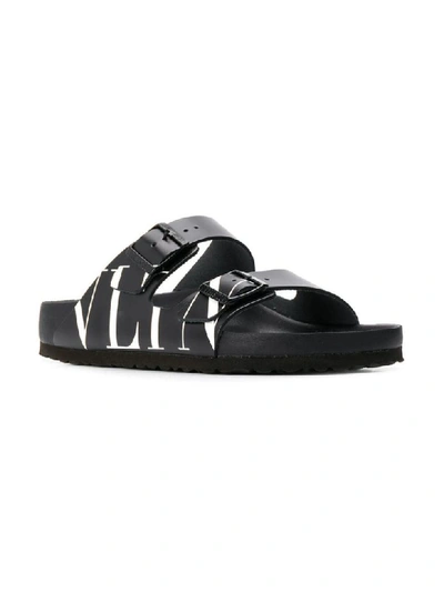 Shop Valentino Xbirkenstock Sandals In Ni Black/white