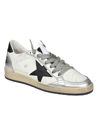 Shop Golden Goose Ball Star Sneakers In White/silver/black