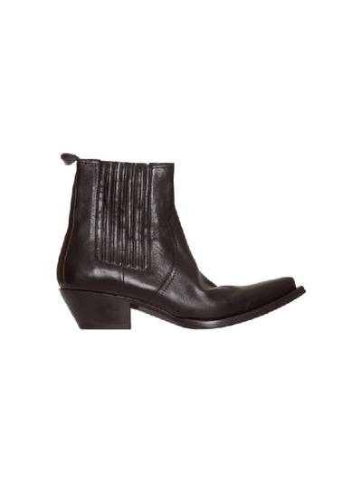 Shop Saint Laurent Lukas Chelsea Boots In Kangaroo-look Leather In Nero