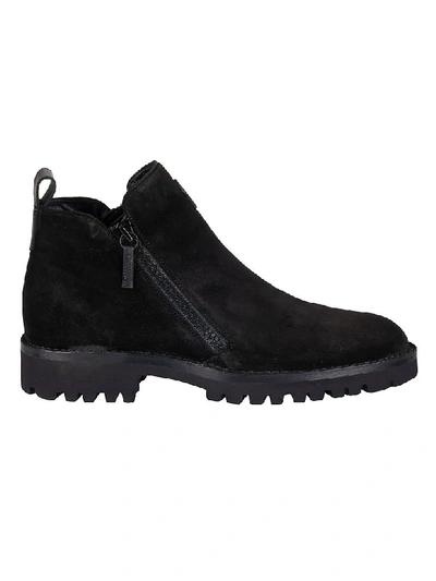 Shop Giuseppe Zanotti Velour Ankle Boots In Black