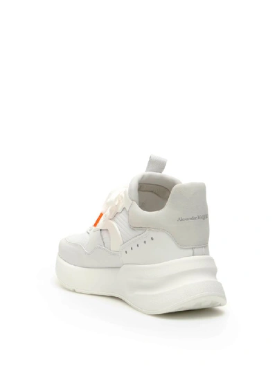 Shop Alexander Mcqueen Runner Oversize Sneakers In Whi Ivo Silver (white)