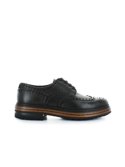 Shop Santoni Dark Brown Leather Derby Lace Up In T.moro (brown)