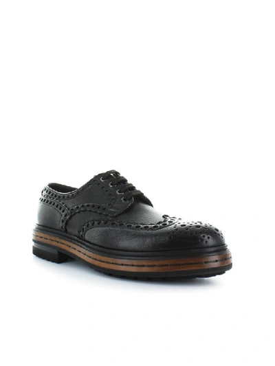 Shop Santoni Dark Brown Leather Derby Lace Up In T.moro (brown)