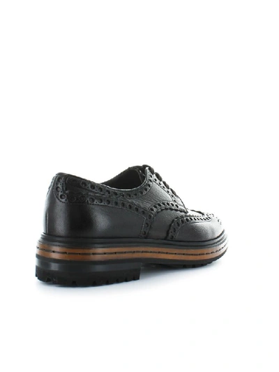 Shop Santoni Dark Brown Leather Derby Lace Up In T.moro (brown)