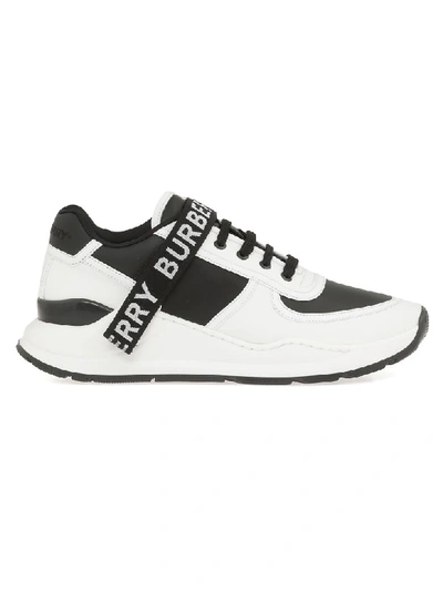 Shop Burberry Ronnie Sneaker In Black / Optic White