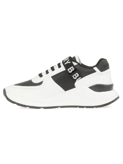 Shop Burberry Ronnie Sneaker In Black / Optic White