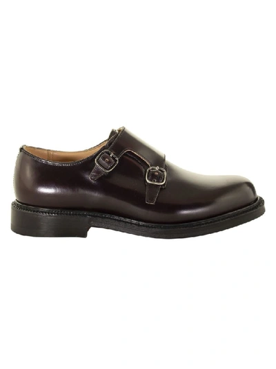 Shop Church's Lambourn Polished Binder Monk Strap Black In Burgundy