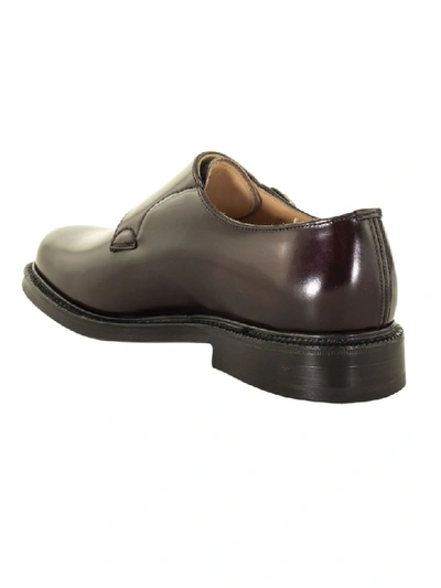 Shop Church's Lambourn Polished Binder Monk Strap Black In Burgundy