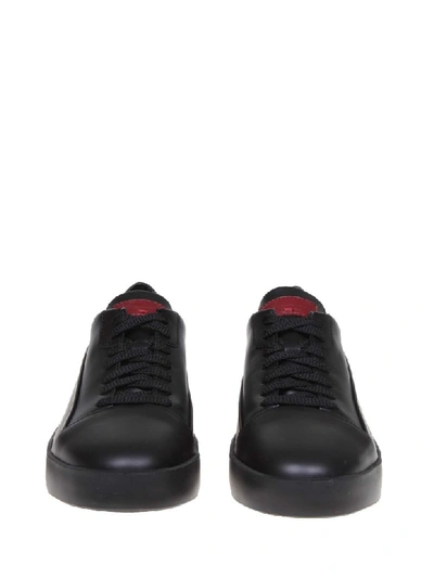 Shop Santoni Sneakers Leather Lace-up