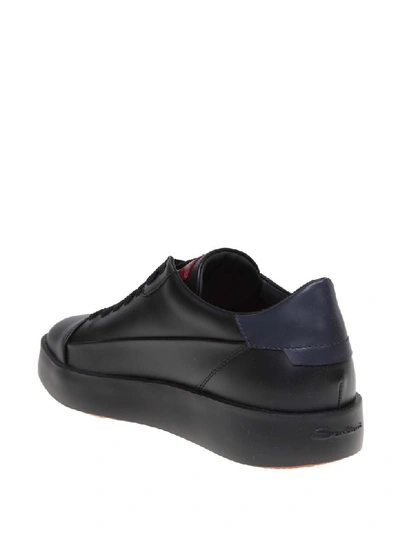 Shop Santoni Sneakers Leather Lace-up