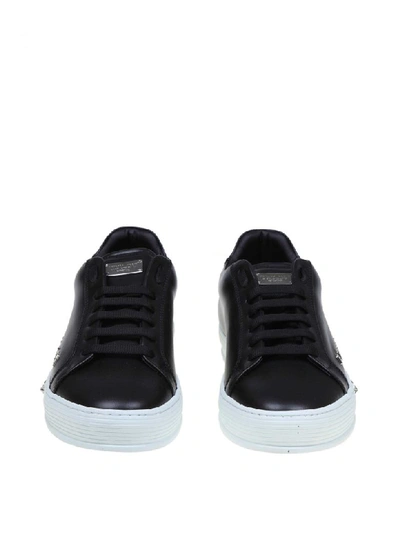 Shop Philipp Plein Slip On Low Top In Leather Color Black