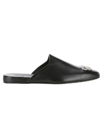 Shop Balenciaga Cosy Bb Slippers In Black + Silver