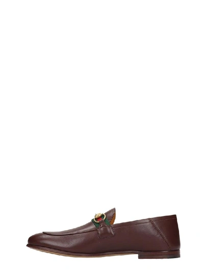 Shop Gucci Loafers In Brown Leather