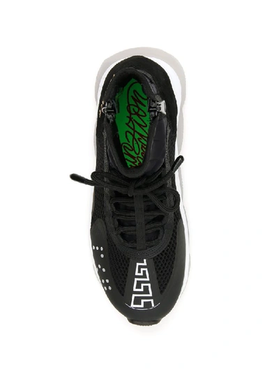 Shop Versace Cross Chainer Sneakers In Nero (black)