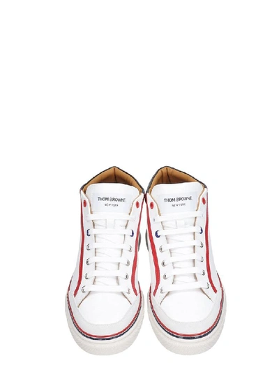 Shop Thom Browne Sneakers In White Leather