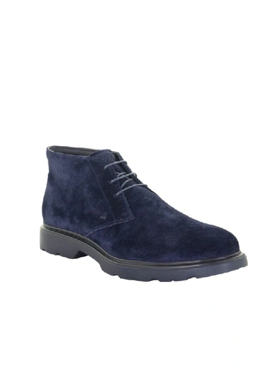 Shop Hogan Route - Desert Boots Suede In Blue