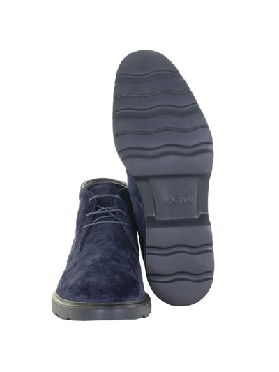 Shop Hogan Route - Desert Boots Suede In Blue