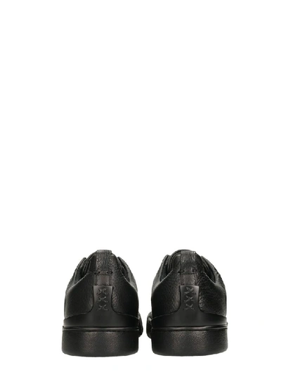 Shop Ermenegildo Zegna Slip On Triple Sneakers In Black Leather