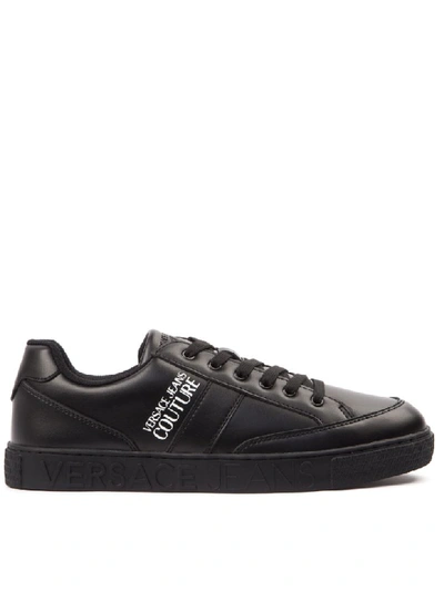 Shop Versace Jeans Couture Black Logo Synthetic Fiber Sneaker