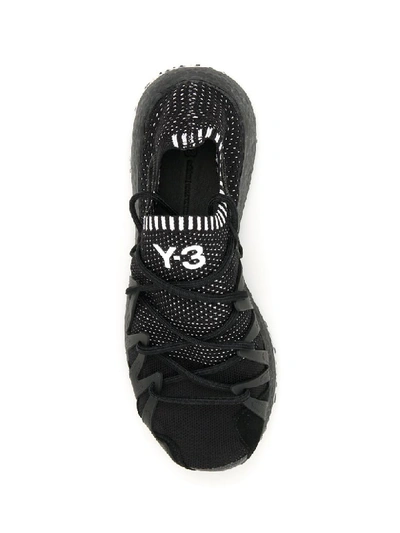 Shop Y-3 Raito Racer Sneakers In Black Black White (black)
