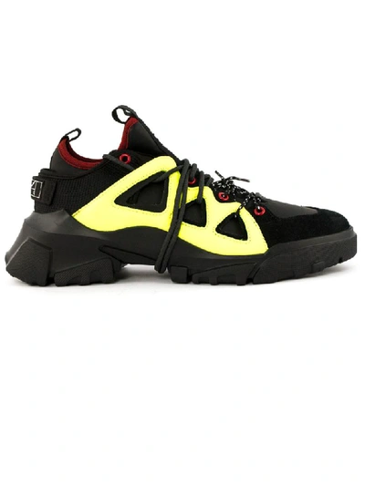 Shop Alexander Mcqueen Black Orbyt Mid Sneaker In Nero+giallo