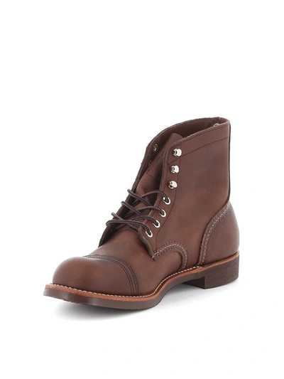 Shop Red Wing Boot Leather Iron Ranger Amber Harness In Brown