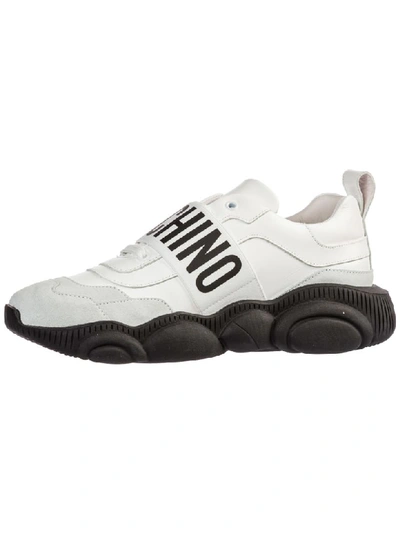 Shop Moschino Teddy Run Sneakers In Bianco