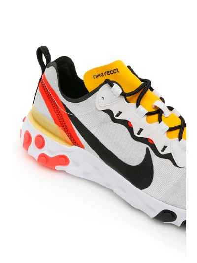 Shop Nike React Element 55 Sneakers In White Black Bright Crimson (yellow)