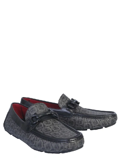 Shop Ferragamo Gancini Driver Moccasin In Grigio