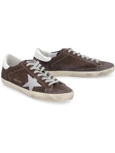 Shop Golden Goose Superstar Suede Sneakers In Brown