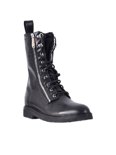 Shop Balmain Leather Ankle Boots In Black