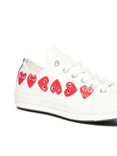 Shop Comme Des Garçons Play Sneakers In Off White