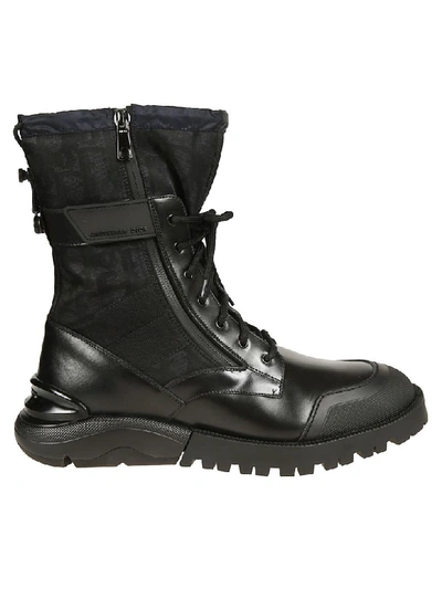 Shop Dior Combat High Top Boots In Grey/black